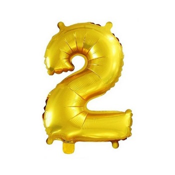 Balon folie cifra 2 auriu, 41 cm Balon folie cifra 2 auriu, 41 cm