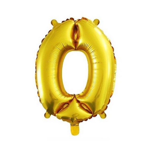 Balon folie cifra 0 auriu, 41 cm
