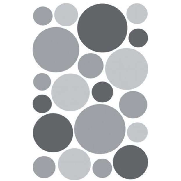 Set sticker perete, 20 buc cercuri gri mici si mari
