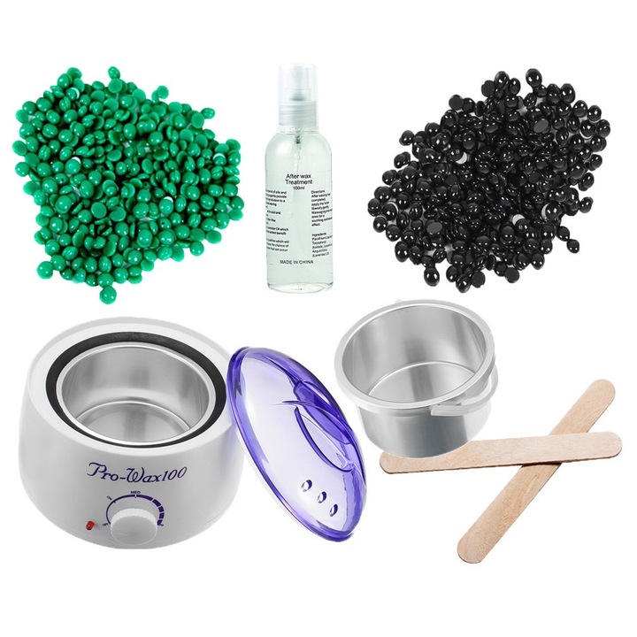 Kit Epilare No.608 cu Ceara Epilare Granule Refolosibila - Double Wax (2x100g)
