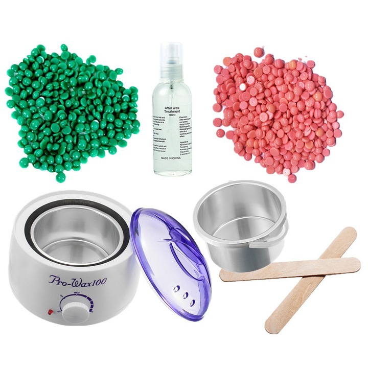 Kit Epilare No.607 cu Ceara Epilare Granule Refolosibila - Double Wax