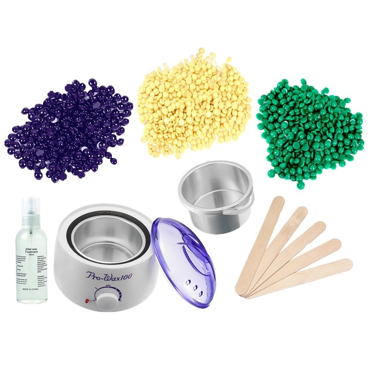 Kit Epilare No.619 cu Ceara Epilare Granule Refolosibila - Triple Wax (3x100g)