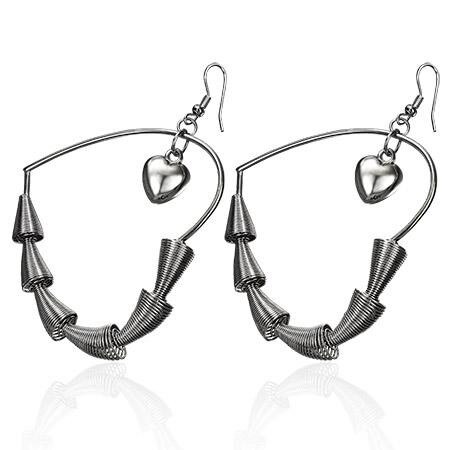 Cercei fantezie cu inimioare argintii - BeSpecial 3113, 5,5, Argintiu