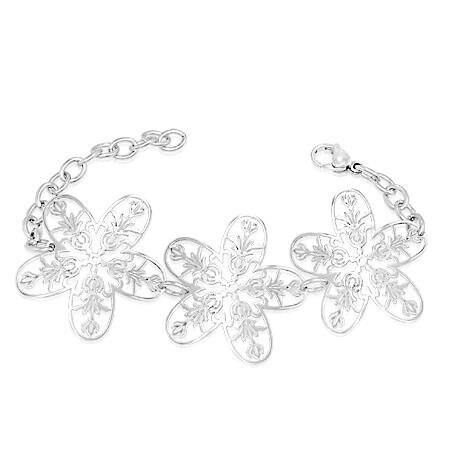 Bratara eleganta inox cu floricele / fulgi de nea - BeSpecial 22