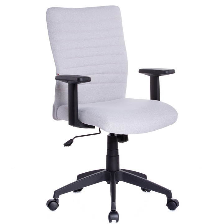 QMOBILI LIMBO BR Krém ergonomikus irodai szék, szövet, állítható deréktámasz, PP csillagláb, PP karfa