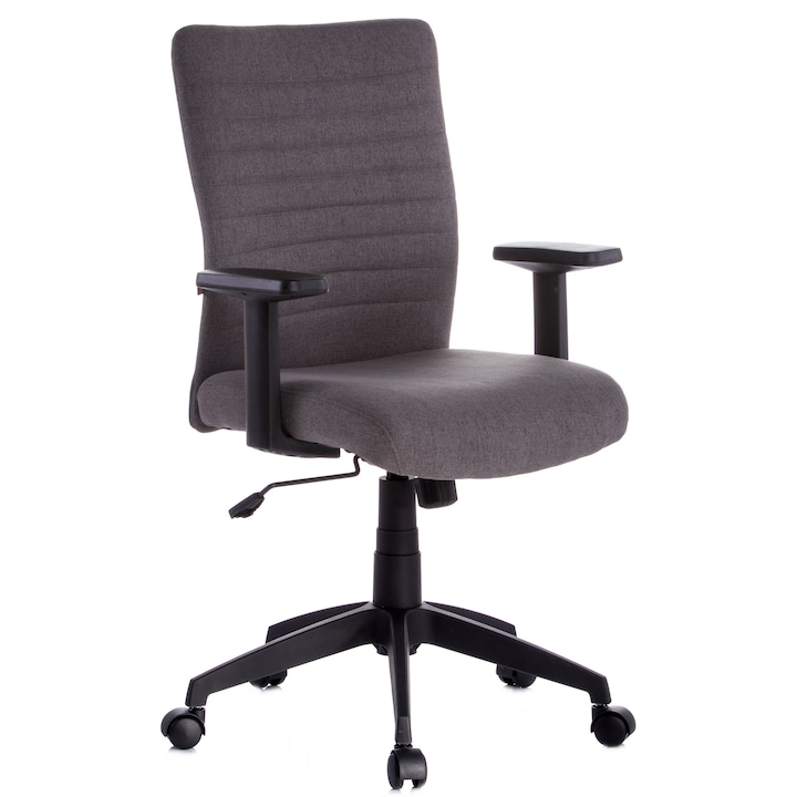 QMOBILI Limbo BR Ergonomikus irodai szék, Állítható deréktámasz, Polipropilén fogantyúk, Polipropilén talp, Szövet, Szürke