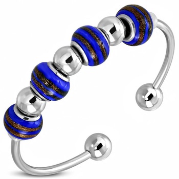 Bratara eleganta din otel cu charmuri albastre - BeSpecial 3240, 20, Albastru Bratara eleganta din otel cu charmuri albastre - BeSpecial 3240, 20, Albastru