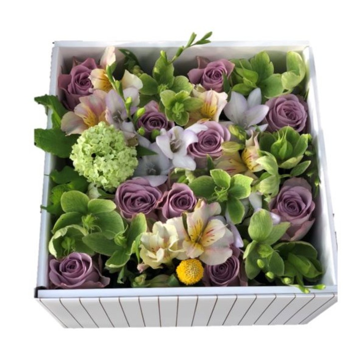 Aranjament de flori, Flowerdipity, Multicolor, 33x23 cm