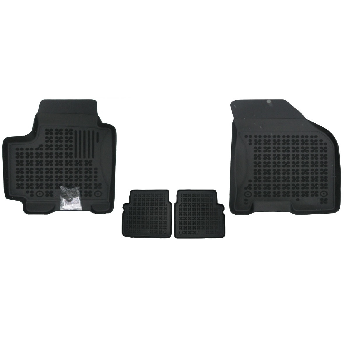 Set 4 covorase interior cauciuc stil tavita MAGSTAR LUX dedicate, compatibile cu Chevrolet Kalos 2004-2007, Negru