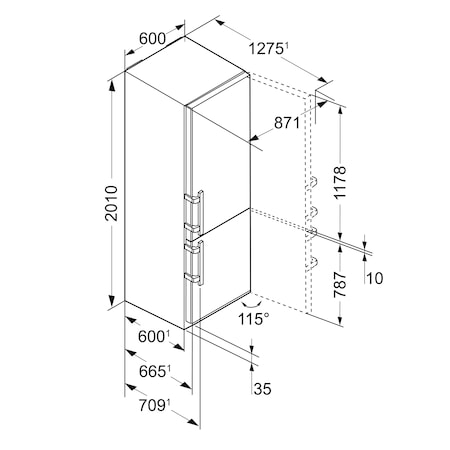 Combina frigorifica Liebherr CBNPes 4878, 338 l, Clasa A+++, No Frost, H 201 cm, Argintiu