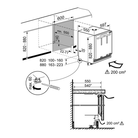 Frigider cu o usa incorporabil Liebherr Confort UIK 1514, 119 l, Clasa A++, SuperCool, H 88 cm