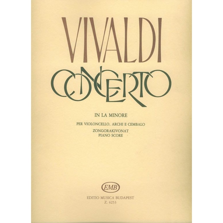 Vivaldi, Antonio: Concerto in la minore per violoncello, archi e cembalo RV. 422 (F. III. No. 4, P.V. 24) piano score