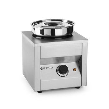 Sistem de gatit tip bain-marie, inox, cu capac, 4,2 lt, 200W, Hendi Thermosystem1, tava emailata 18,5 cm, 265x265x(H)245 mm Sistem de gatit tip bain-marie, inox, cu capac, 4,2 lt, 200W, Hendi Thermosystem1, tava emailata 18,5 cm, 265x265x(H)245 mm