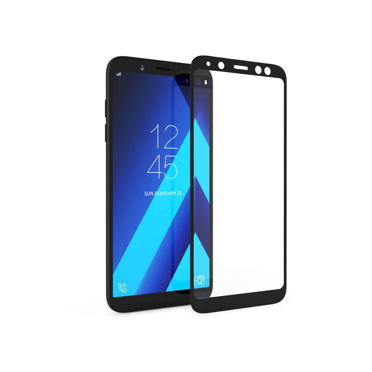 Folie sticla, Full screen, Samsung Galaxy A6 2018 Plus, Acopera tot ecranul, Negru
