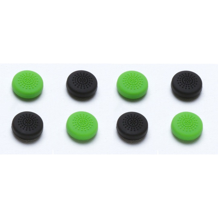 Set Thumb Grip Snakebyte pentru XBOX One, Verde/Negru, 8 buc