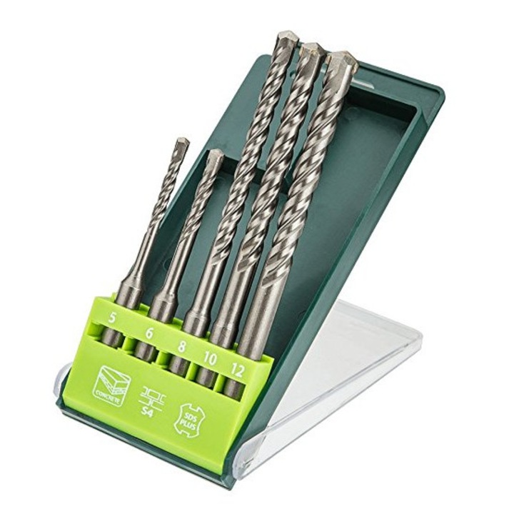Burghiu pentru beton SDS Plus, 5, 6 x 110 mm + 8, 10, 12 x 160 mm, x 5 buc