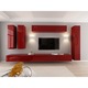 Set Mobila Living Modular Quadro 7, MDF Lucios, Bordo, Dimensiune 370 cm