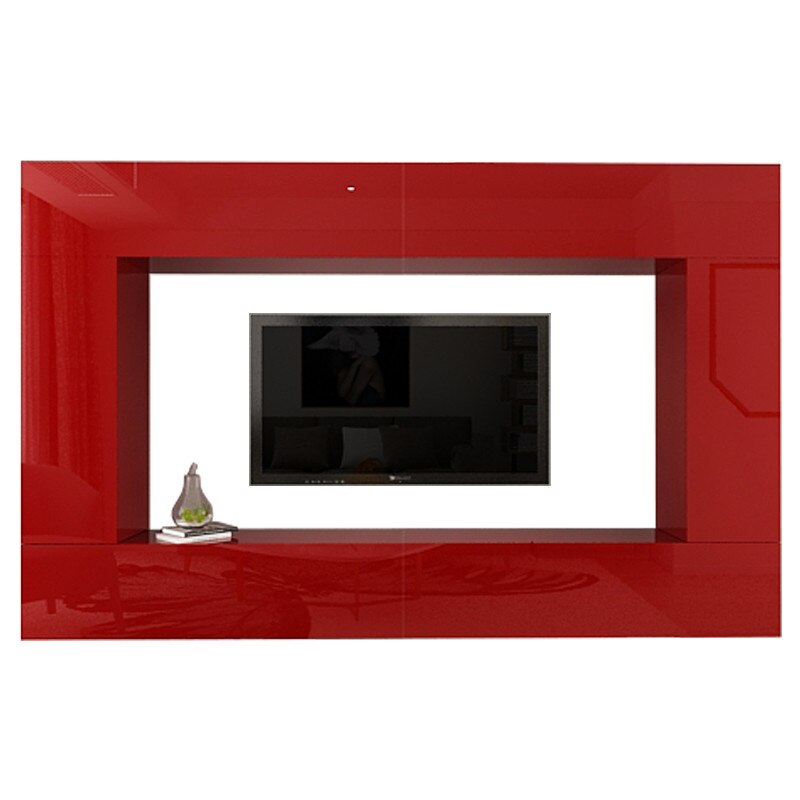 Set Living Modular Quadro 8, MDF Lucios, Bordo, Dimensiune 240 cm