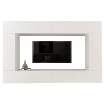 Set Mobila Living Modular Quadro 8, MDF Lucios, Alb, Dimensiune 240 cm Set Mobila Living Modular Quadro 8, MDF Lucios, Alb, Dimensiune 240 cm