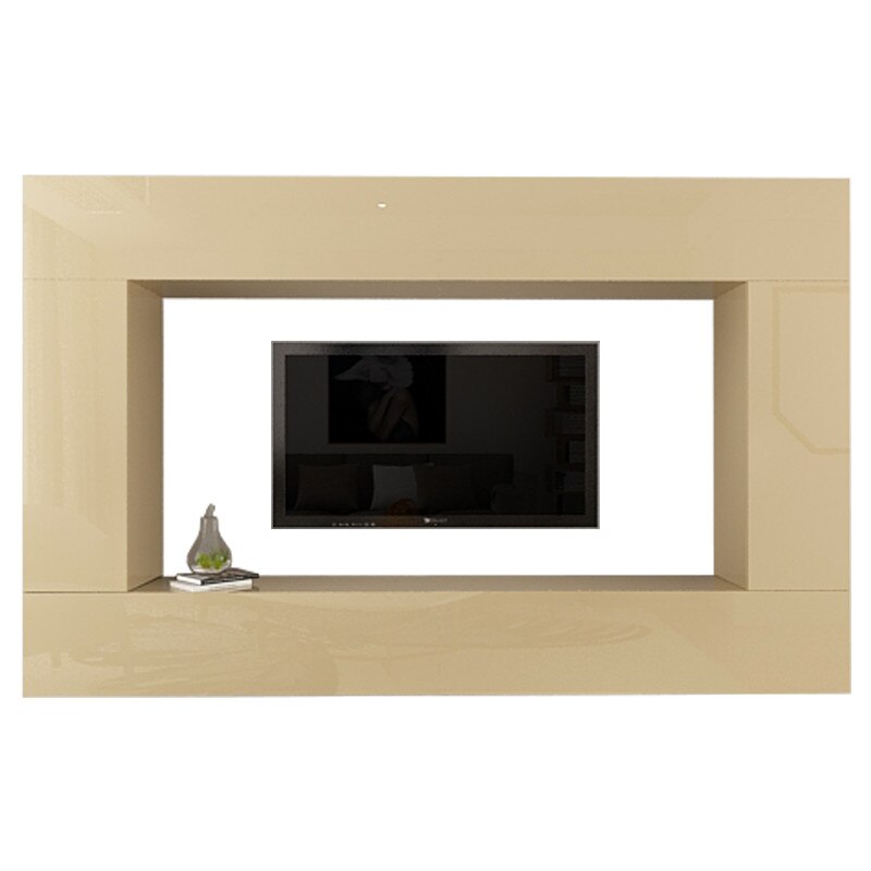 Set Mobila Living Modular Quadro 8, MDF Lucios, Cappuccino, Dimensiune 240 cm