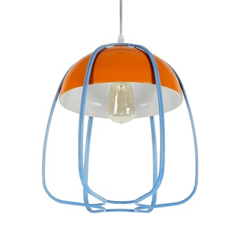 Lustra Maison M, tip pendul Kiddo, cadru metalic, diametru 32 cm, culoare albastru cu portocaliu, fasung E27, fir ajustabil Lustra Maison M, tip pendul Kiddo, cadru metalic, diametru 32 cm, culoare albastru cu portocaliu, fasung E27, fir ajustabil