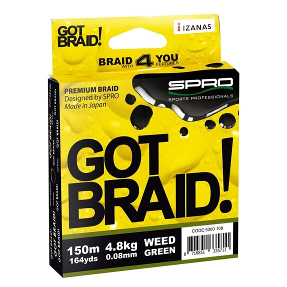 Fir textil Spro Got braid!Green 0.08 mm 150 M