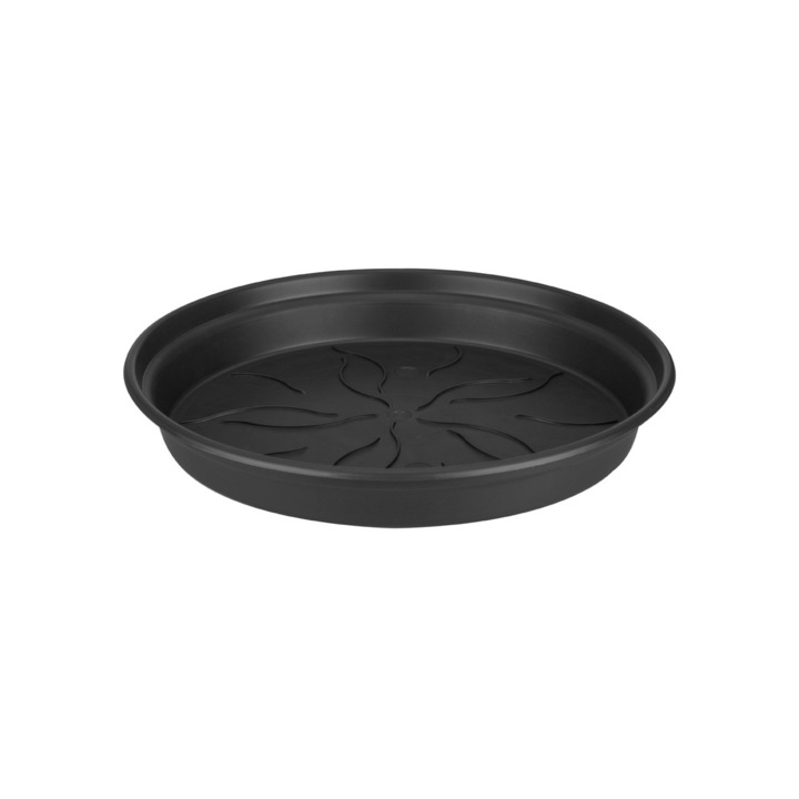 Elho Green Basics cserép tányér, 22 cm átmérő, fekete