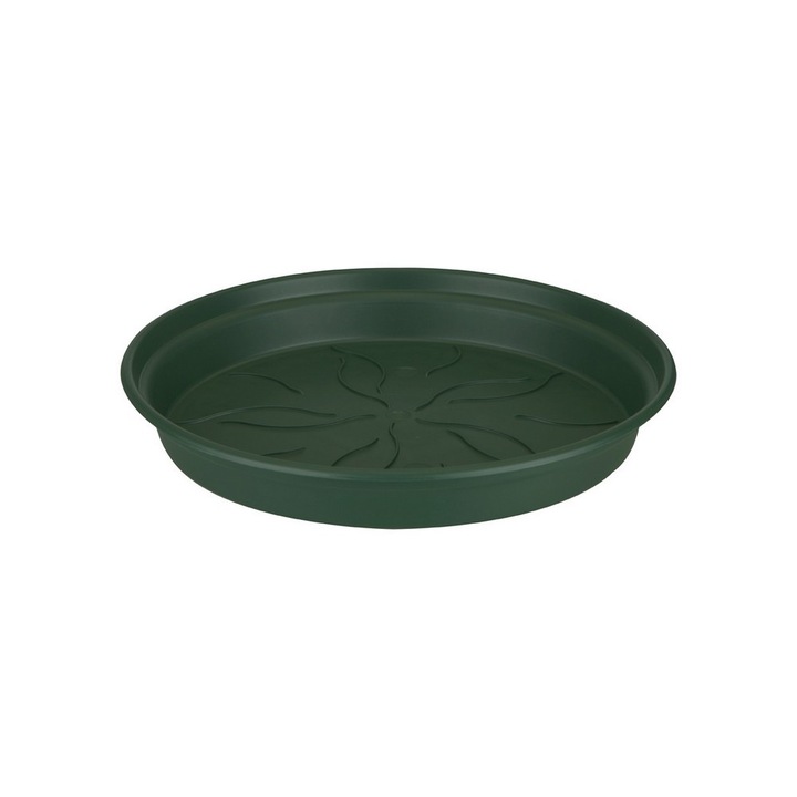 Elho Green Basics tányér, 22 cm átmérőjű, sötétzöld