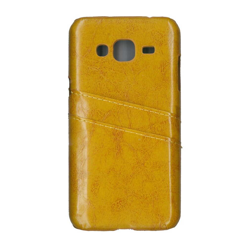 Carcasa de protectie cu buzunare card, EuroCell, pentru Samsung Galaxy J3 2016, maro