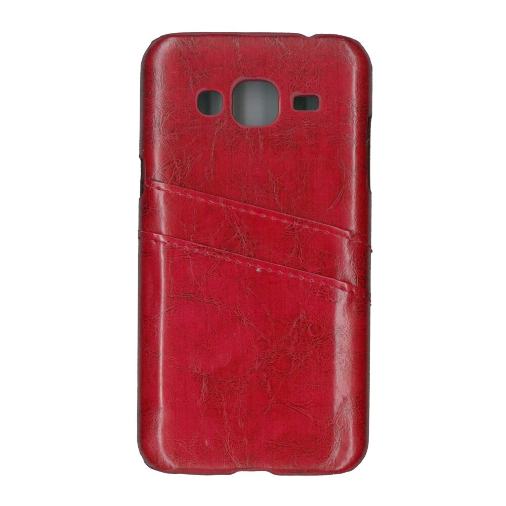 Carcasa de protectie cu buzunare card, EuroCell, pentru Samsung Galaxy J3 2016, rosu