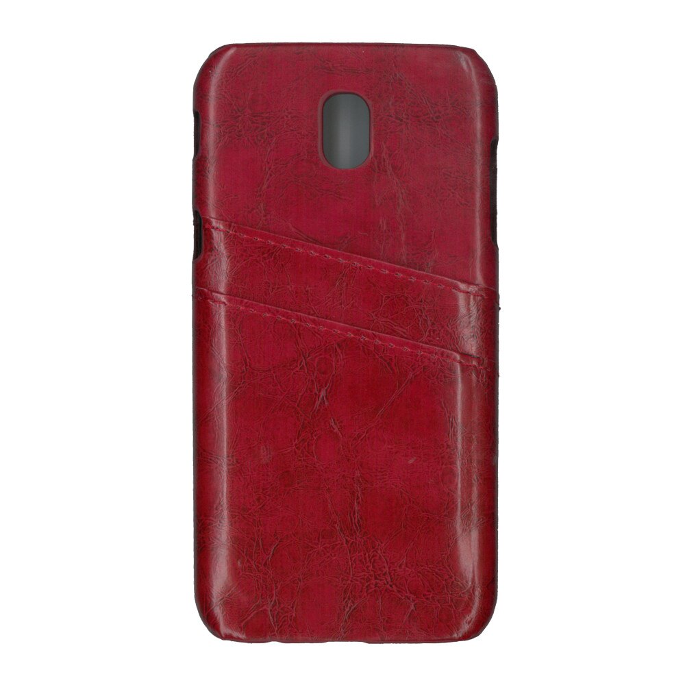 Carcasa de protectie cu buzunare card, EuroCell, pentru Samsung Galaxy J7 2017, rosu
