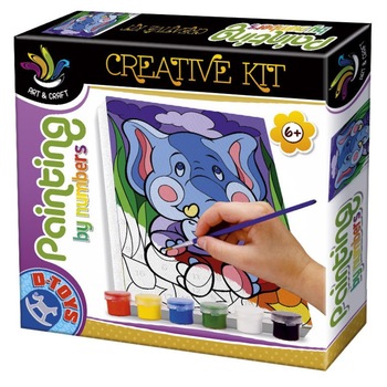 Set de pictat- Dupa numere- Elefant Set de pictat- Dupa numere- Elefant