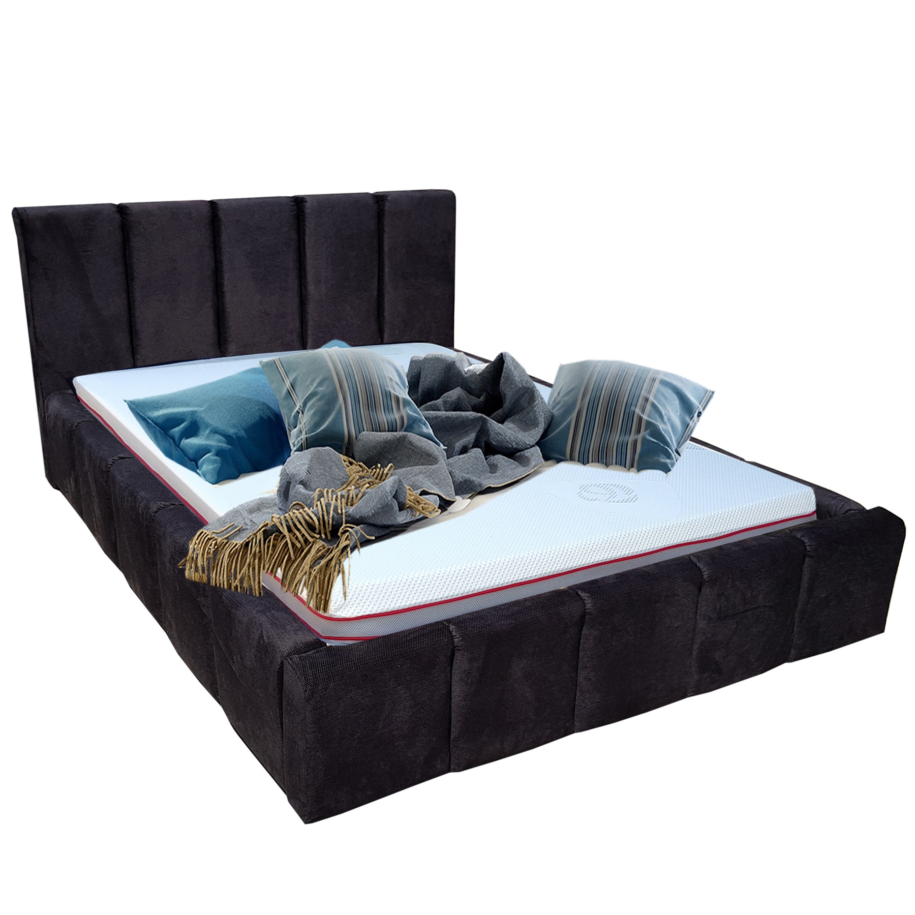 Pat Tapitat Genarom Edvige 180 BEG06 cu Leat Inclus, Pireus7, 226 x 203 x 95 cm