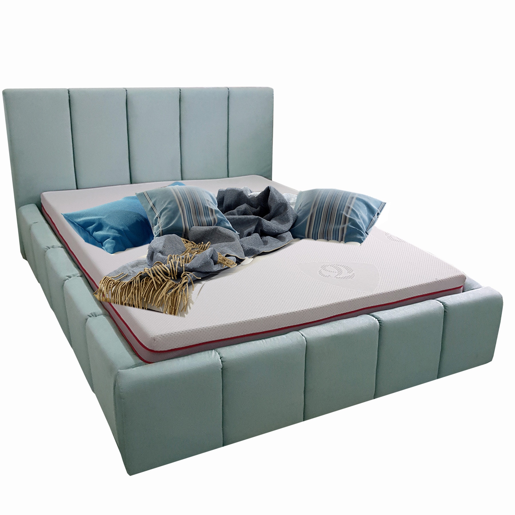 Pat Tapitat Genarom Edvige 140 BEG04 cu Leat Inclus, Pireus9, 226 x 163 x 95 cm