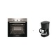 Pachet Cuptor incorporabil Heinner HBO-S624LTG-IX, Electric, 62 l, 4 functii, Grill, Clasa A, Inox + Cafetiera Heinner HCM-750BK, 750W, 1.25L