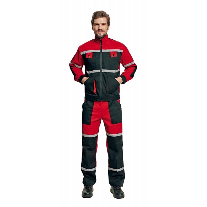 Pantaloni Tayra, negru-rosu, marimea 60