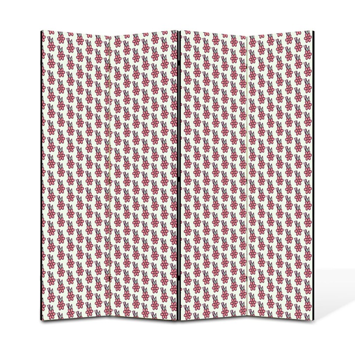 Paravan de Camera ArtDeco din 4 Panouri Ghirlanda naturala verde 140 x 180 cm
