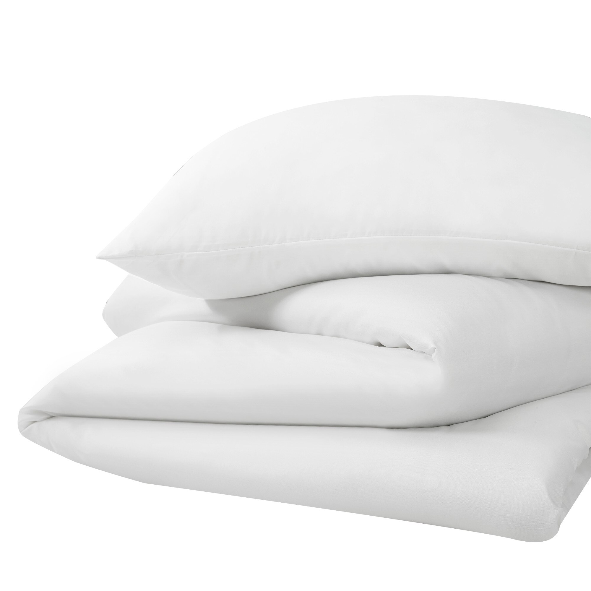 Set lenjerie pat, 2 piese, neu.haus, cearceaf patura 155 x 220 cm, perna 80 x 80 cm, 100% poliester, alb, pentru 1 persoana