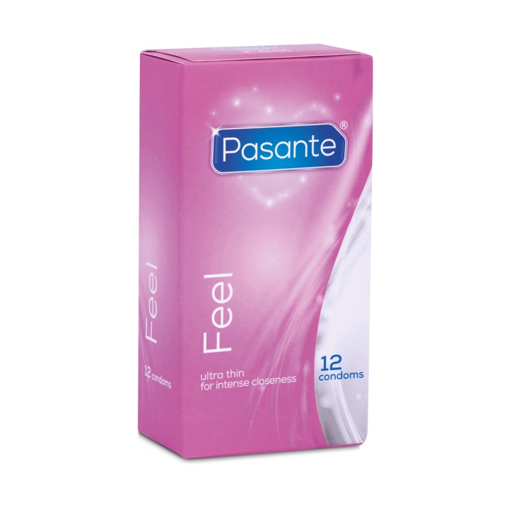 Презервативи Pasante Feel, тънки, 12 броя