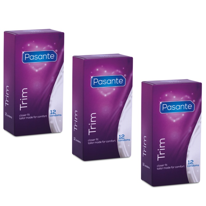 Презервативи Pasante Trim, плътно прилепващи, 36 броя