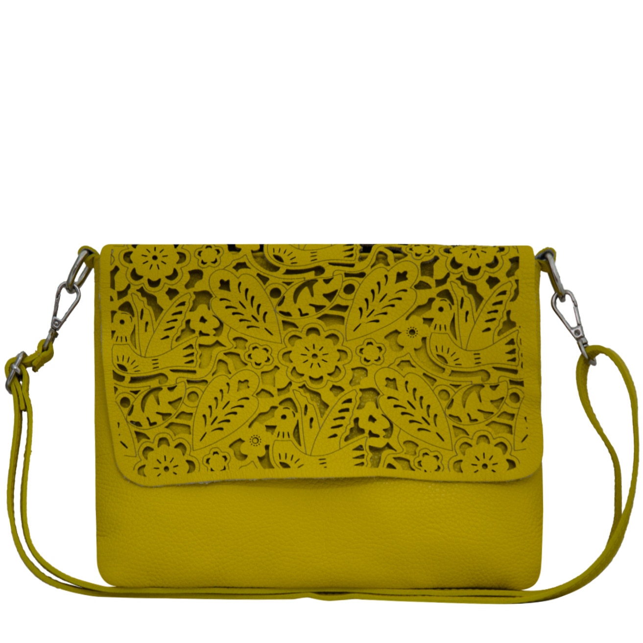 Geanta crossbody din piele naturala, Liana galben