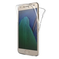 Husa Full TPU 360° (fata + spate) pentru Motorola Moto G5 Plus, Transparent
