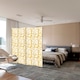 Paravan de Camera ArtDeco din 4 Panouri Frunze tropicale albe 140 x 180 cm