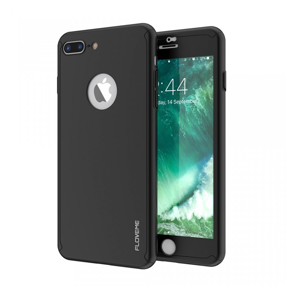 Husa FullBody 360, Apple iPhone 7 Plus, Fata-Spate, Negru