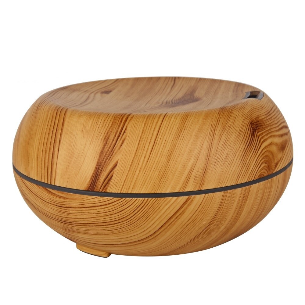 Umidificator cu ultrasunete si aromaterapie , KS-014L, 7 culori de lumina, Light Wood Grain + CADOU: ulei de aromaterapie