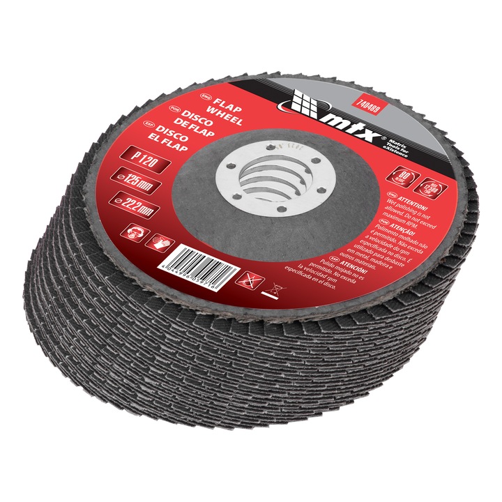 Диск MTX, Ламелен шлифовъчен, За ъглошлайф, P 120, 125 х 22 mm