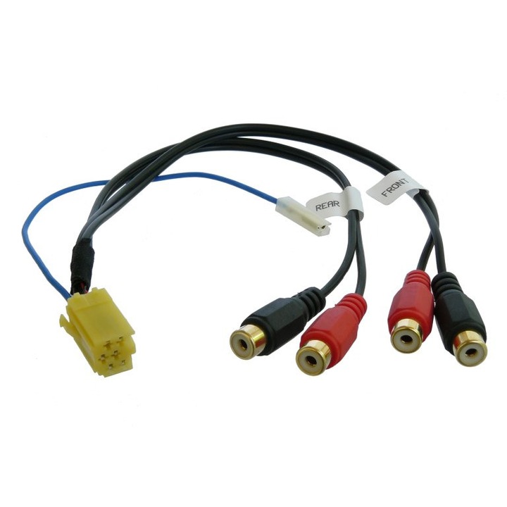 ACV Mini ISO - RCA Aranyozott erősítő adapter kábel 552102 (4RCA)