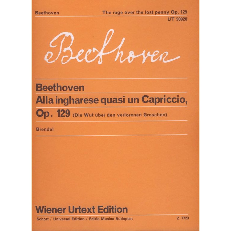 Beethoven, Ludwig van: Alla ingharese quasi un Capriccio The rage over the lost penny