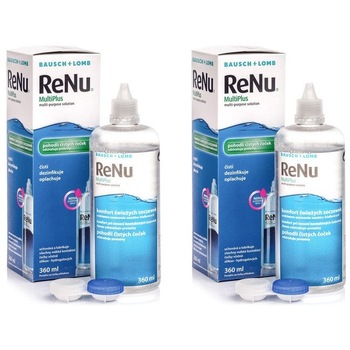 Solutie intretinere lentile de contact, Renu, 2x360 ml + suport lentile cadou Solutie intretinere lentile de contact, Renu, 2x360 ml + suport lentile cadou
