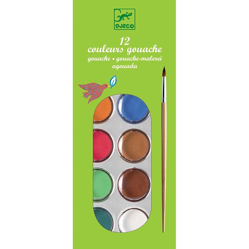 Set Guase, 12 culori diverse pentru copii